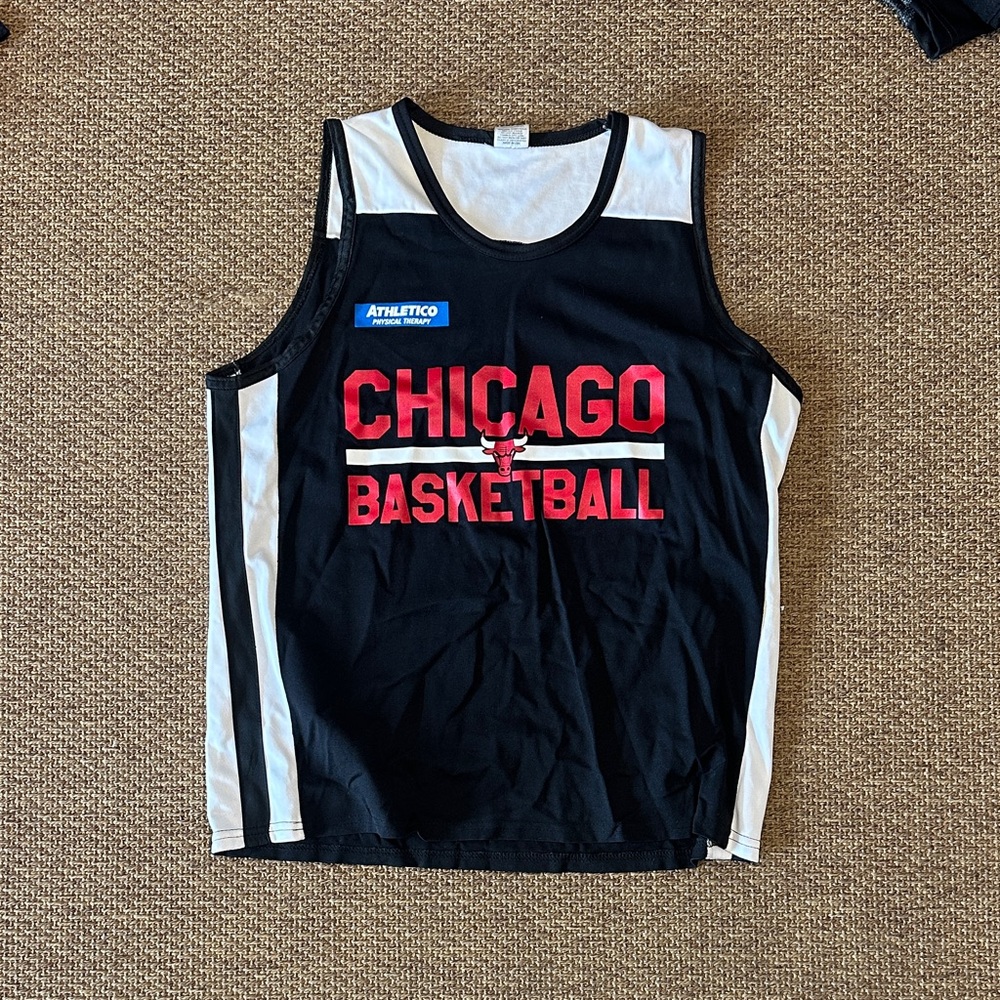 Atletico Black and White Chicago Basketball Tank Top